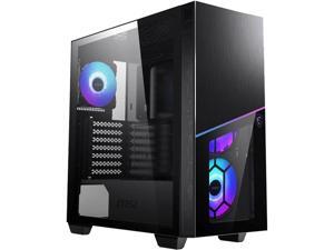 MSI MPG SEKIRA 100R Black Steel / Plastic / Tempered Glass ATX Mid Tower Gaming Case with 4 x 120mm ARGB Fan Pre-installed MSI MPG SEKIRA 100R Black Steel / Plastic / Tempered Glass ATX Mid Tower Gaming Case with 4 x 120mm ARGB Fan Pre-installed