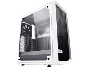 Fractal Design Meshify C White  White Steel  Tempered Glass ATX Mid Tower HighAirflow Compact Clear Tempered Glass Computer Case