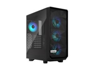 Fractal Design Meshify 2 Compact Lite RGB Black TG High-Airflow Light Tinted Tempered Glass Window PC ATX Mid Tower Computer Case