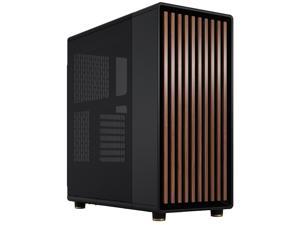Fractal Design North ATX mATX Mid Tower PC Case  Charcoal Black Chassis with Walnut Front and Mesh Side Panel