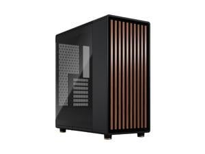 Fractal Design North ATX mATX Mid Tower PC Case  North Charcoal Black with Walnut Front and Dark Tinted TG Side Panel