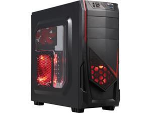 DIYPC Ranger-R4-R Black/Red USB 3.0 ATX Mid Tower Gaming Computer Case with 3 x Red Fans (1 x 120mm Side LED Fan, 1 x 120mm Front LED Fan, 1 x 120mm Rear Fan) DIYPC Ranger-R4-R Black/Red USB 3.0 ATX Mid Tower Gaming Computer Case with 3 x Red Fans (1 x 120mm Side LED Fan, 1 x 120mm Front LED Fan, 1 x 120mm Rear Fan)