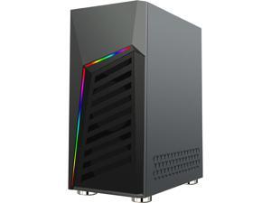 DIYPC Rainbow-Flash-G1 Black USB3.0 Steel ATX Mid Tower Gaming Computer Case w/ Tempered Glass Panel and Addressable RGB LED Strip DIYPC Rainbow-Flash-G1 Black USB3.0 Steel ATX Mid Tower Gaming Computer Case w/ Tempered Glass Panel and Addressable RGB LED Strip