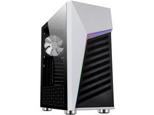 DIYPC Rainbow-Flash-G1-W White Steel / Tempered Glass ATX Mid Tower Computer Case with Addressable RGB LED Strip x Front DIYPC Rainbow-Flash-G1-W White Steel / Tempered Glass ATX Mid Tower Computer Case with Addressable RGB LED Strip x Front