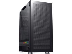 DIYPC IDX6-BK-RGB Black Steel / Tempered Glass ATX Mid Tower Computer Case