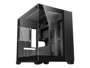 DIYPC DIY-CUBE01-BK Black USB3.0 Tempered Glass Micro ATX Gaming Computer Case w/ Dual Tempered Glass Panel. Fans Not Included