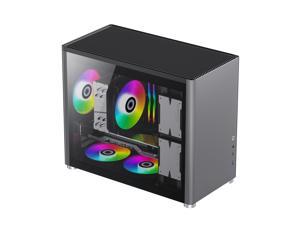 GAMEMAX Spark Grey Steel / Tempered Glass Micro ATX Tower Computer Case w/ Dual Tempered Glass Side Panel