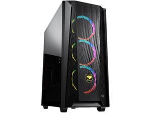 COUGAR MX660 Mesh RGB Black Steel / Plastic / Tempered Glass ATX Mid Tower Computer Case with Mesh Front Panel and Clear Tempered Glass Left Panel COUGAR MX660 Mesh RGB Black Steel / Plastic / Tempered Glass ATX Mid Tower Computer Case with Mesh Front Panel and Clear Tempered Glass Left Panel
