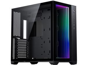 MagniumGear NEO Qube 2 IM, Dual Chamber ATX Mid-tower, Digital-RGB Infinity Mirror Front Panel, Front I/O USB Type C, Tempered Glass Panels, Black