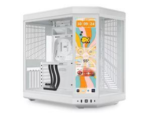 HYTE Y70 touch infinite Dual Chamber ATX Mid Tower Modern Aesthetic Case With Integrated 2.5K LCD Touchscreen - Snow White