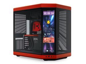 HYTE Y70 Touch Dual Chamber ATX Mid Tower Modern Aesthetic Case With Integrated 2.5K LCD Touchscreen - Black Cherry