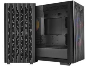 DeepCool MATREXX 40 3FS with Full-size Tempered Glass Side Panel, High Airflow Cooling, Three Included Fans, and Removable Drive Cage Micro ATX/Mini ITX Tower Case