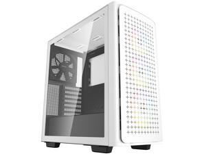 DeepCool CK560 WH Mid-Tower ATX Case, Airflow Front Panel, Full-Size Tempered Glass Window, 3x 120mm ARGB Fans, 1x 140mm Fan, E-ATX Motherboard Support, Front I/O USB Type-C, White