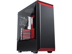 Phanteks Eclipse P300 Tempered Glass PH-EC300PTG_BR Black / Red Steel / Tempered Glass ATX Mid Tower Computer Case