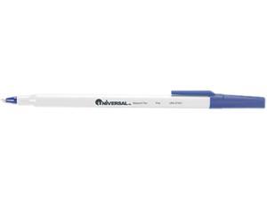 UNIVERSAL Economy Ballpoint Stick Oil-Based Pen Blue Ink Fine Dozen 27421