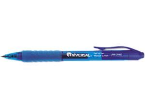 UNIVERSAL Clear Roller Ball Retractable Gel Pen Blue Ink. Medium Dozen 39913