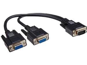 Belkin F2CM038b01 Black 1ft VGA HD15-M to (2) VGA HD15-F Splitter Y Cable