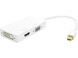 DAT 5662D Mini Display Port to HDMI / DVI / VGA (3-in-1) Adapter - White