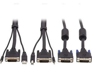 Tripp Lite P784-006-DV Dual DVI KVM Cable Kit - DVI, USB, 3.5 mm Audio (3xM/3xM) + DVI (M/M), 1080p, 6 ft., Black