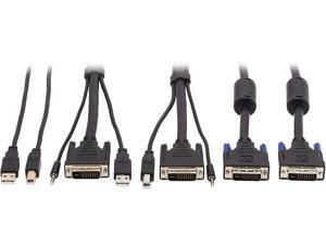 Tripp Lite P784-006-DVU DVI KVM Cable Kit - DVI, USB, 3.5 mm Audio (3xM/3xM) + USB (M/M) + DVI (M/M), 1080p, 6 ft., Black Tripp Lite P784-006-DVU DVI KVM Cable Kit - DVI, USB, 3.5 mm Audio (3xM/3xM) + USB (M/M) + DVI (M/M), 1080p, 6 ft., Black