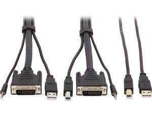 Tripp Lite P784-010-U 10 ft. DVI KVM Cable Kit - DVI, USB, 3.5 mm Audio (3xM/3xM) + USB (M/M), 1080p, 10 ft., Black Tripp Lite P784-010-U 10 ft. DVI KVM Cable Kit - DVI, USB, 3.5 mm Audio (3xM/3xM) + USB (M/M), 1080p, 10 ft., Black