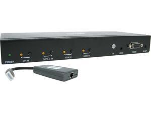Tripp Lite B320-4X1-MHB-K 4-Port over Cat6 Presentation Switch/Extender Kit - 4K 60 Hz HDMI, DP & USB-C, VGA, UHD, 4:4:4, HDR, PoC, 50 ft. TAA Tripp Lite B320-4X1-MHB-K 4-Port over Cat6 Presentation Switch/Extender Kit - 4K 60 Hz HDMI, DP & USB-C, VGA, UHD, 4:4:4, HDR, PoC, 50 ft. TAA