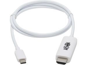 Tripp Lite U444-003-HWE USB-C to HDMI Adapter Cable (M/M), 4K, 4:4:4, Thunderbolt 3 Compatible, White, 3 ft. Tripp Lite U444-003-HWE USB-C to HDMI Adapter Cable (M/M), 4K, 4:4:4, Thunderbolt 3 Compatible, White, 3 ft.