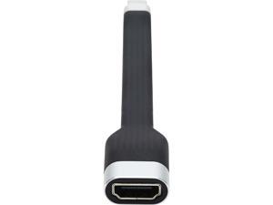 Tripp Lite U444-F5N-HDR USB-C to HDMI Flat Adapter Cable (M/F) - 4K 60 Hz, UHD, HDR, Thunderbolt 3 Compatible, Black, 5 in. Tripp Lite U444-F5N-HDR USB-C to HDMI Flat Adapter Cable (M/F) - 4K 60 Hz, UHD, HDR, Thunderbolt 3 Compatible, Black, 5 in.