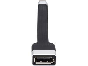 Tripp Lite U444-F5N-DP4K6 USB-C to DisplayPort Flat Adapter Cable (M/F) - 4K 60 Hz, UHD, Thunderbolt 3 Compatible, Black, 5 in Tripp Lite U444-F5N-DP4K6 USB-C to DisplayPort Flat Adapter Cable (M/F) - 4K 60 Hz, UHD, Thunderbolt 3 Compatible, Black, 5 in