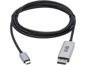 Tripp Lite U444-006-DP8SE USB-C to DisplayPort Adapter Cable (M/M), 8K UHD, DisplayPort 1.4, Black/Silver, 6 ft.