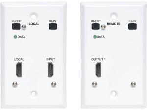 Tripp Lite B127A-1A1-FHFH HDMI over Cat6 Extender Kit, Wallplate, 4K 60Hz, 4:4:4, IR, PoC, HDR, HDCP 2.2, 230 ft., TAA Tripp Lite B127A-1A1-FHFH HDMI over Cat6 Extender Kit, Wallplate, 4K 60Hz, 4:4:4, IR, PoC, HDR, HDCP 2.2, 230 ft., TAA