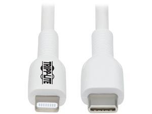 Tripp Lite M102AB-01M-WH Safe-IT USB-C to Lightning Sync/Charge Antibacterial Cable (M/M), MFi Certified, White, 1 m (3.3 ft.)