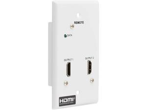 HDMI Over Cat6 Receiver 2-Port Wall Plate 4K 60Hz HDR 4:4:4 PoC