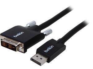 Belkin F2CD002B06-E 6 ft. Black 1 x DisplayPort Male to 1 x DVI-D Male DisplayPort-Male to DVI-D-Male Cable Male to Male Belkin F2CD002B06-E 6 ft. Black 1 x DisplayPort Male to 1 x DVI-D Male DisplayPort-Male to DVI-D-Male Cable Male to Male