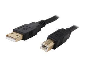Rosewill RCAB-11002 Black USB2.0 A Male to B Male Cable, Gold Plated, Black