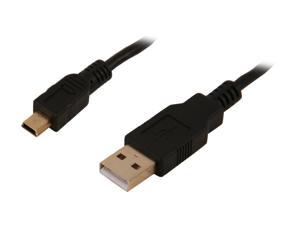 Rosewill RCAB-11023 - 1.5-Foot USB 2.0 A Male to (5-Pin) Mini B Male Cable - Black with Gold Plated Connectors