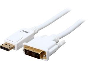 Rosewill RCDC-14006 - 6-Foot White DisplayPort to DVI Cable - 28 AWG, Male to Male