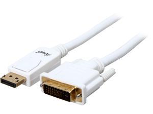 Rosewill RCDC-14008 - 15-Foot White DisplayPort to DVI Cable - 28 AWG, Male to Male