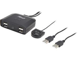 Rosewill USB 2.0 Sharing Switch Box, 4 Port USB 2.0 Peripheral Sharing Switch Hub Adapter for 2 PC Computers to Share USB Devices via PC Select Controller w/ 70-inch Cable - RCUS-17001