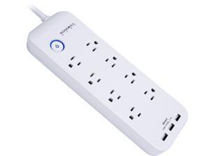 Rosewill 8 Outlet Power Strip Surge Protector w/ 3 iSmart USB Ports (5V / 3.1A), 3.28ft. Extension Cord, 1800 Joules