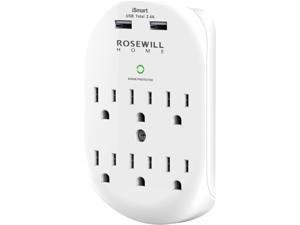 Rosewill 6-Outlet Wall Surge Protector with 2 USB Charging Ports (2.4A) Rosewill 6-Outlet Wall Surge Protector with 2 USB Charging Ports (2.4A)