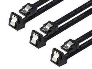 Rosewill [3-Pack] SATA Cable 90 Degree Right Angle SATA III 6.0 Gbps, SATA Cable 18 Inches, SATA 3 Cable - 18 Inches, Black, 3-Pack