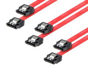 Rosewill RCSC-18004 [3-Pack] SATA Cable Straight to Straight Connectors SATA III 6.0 Gbps, SATA Cable 18 Inches, SATA 3 Cable - 18 Inches, Red, 3-Pack