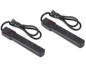 Rosewill RPS-110PK - 6-Outlet Power Strip - Black, 125V Input Voltage, 1875 Watts Maximum Power, 3 Feet Cord, Twin-pack Rosewill RPS-110PK - 6-Outlet Power Strip - Black, 125V Input Voltage, 1875 Watts Maximum Power, 3 Feet Cord, Twin-pack