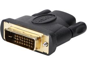 Rosewill EA-AD-DVI2HDMI-MF Black Color Dual Link DVI-D (24+1) Male to HDMI Female Digital Video Adapter, Gold Plated