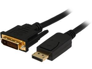 Rosewill CL-DP2DVI-6-BK 6 ft. 28AWG DisplayPort Male to DVI-D(24+1) Male Passive Adapter Converter Cable, Gold Plated, Black -DP to DVI - 1920 x 1200 Resolution Rosewill CL-DP2DVI-6-BK 6 ft. 28AWG DisplayPort Male to DVI-D(24+1) Male Passive Adapter Converter Cable, Gold Plated, Black -DP to DVI - 1920 x 1200 Resolution