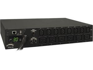 Tripp Lite 5.8 kWatts Single-Phase Switched PDU with LX Platform Interface, 208 / 240V Outlets (8 x  C13 & 6 x C19), L6-30P input, 15.0 Feet Cord, 2U Rack-Mount, TAA (PDUMH30HV19NET)