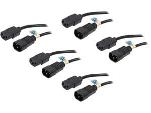 Tripp Lite Model P004-002-5 2 ft. 5-Pack IEC-320-C14 to IEC-320-C13 Power Cables
