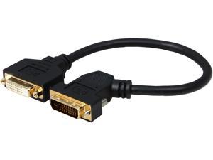 Tripp Lite P562-001-45L Black 1 Ft DVI Dual Link Digital Extension Adapter Cable with 45 degree Left Plug (DVI-D M/F) Cable