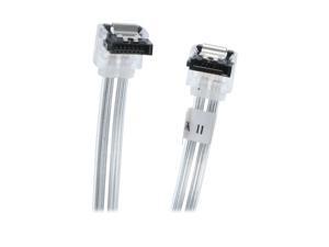OKGEAR 24" SATA 6 Gbps Cable, Right Angle to Right Angle W/ Metal Latch, Silver, Backward Compatible with 3 Gbps and 1.5 Gbps OKGEAR 24" SATA 6 Gbps Cable, Right Angle to Right Angle W/ Metal Latch, Silver, Backward Compatible with 3 Gbps and 1.5 Gbps
